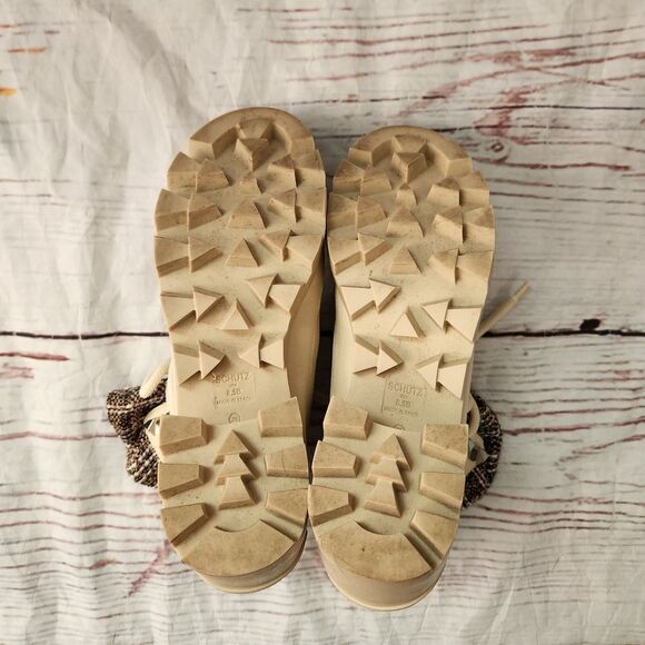 Schutz Jan Tweed Leather Booties Size 8.5 - Picture 7 of 10